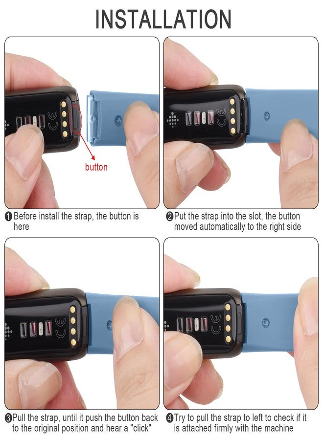 اي كي سوار AK الرياضي متوافق مع أساور Fitbit Luxe للرجال والنساء، أساور معصم رياضية بديلة من السيليكون الناعم لجهاز تتبع اللياقة البدنية والصحة Fitbit Luxe (صغير، أزرق لكبار السن) - Image 2
